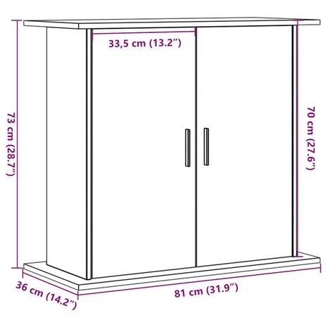 Aquariumstandaard 81x36x73 cm bewerkt hout oud houtkleurig 10