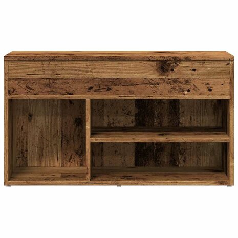 Schoenenbank 80x30x45 cm bewerkt hout oud houtkleurig 4