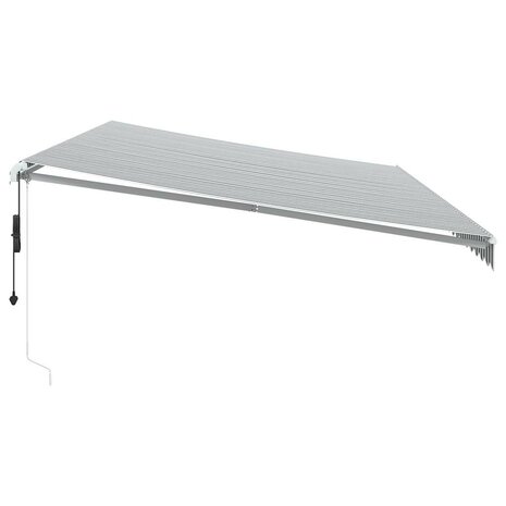 Luifel automatisch uittrekbaar 600x300 cm antracietkleur en wit 4