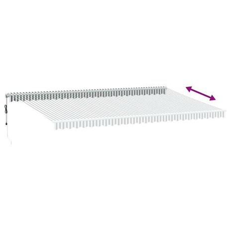 Luifel automatisch uittrekbaar 600x300 cm antracietkleur en wit 5