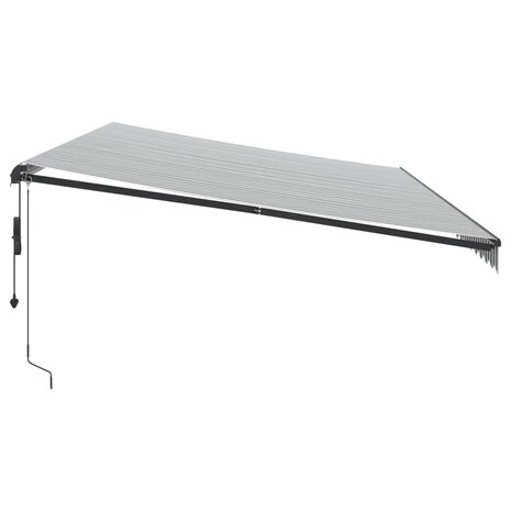 Luifel automatisch uittrekbaar 600x300 cm antracietkleur en wit 4