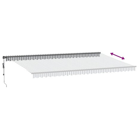Luifel automatisch uittrekbaar 600x300 cm antracietkleur en wit 5