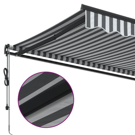 Luifel automatisch uittrekbaar 600x300 cm antracietkleur en wit 7