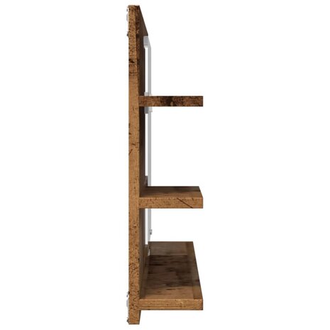 Badkamerspiegelkast 90x11x45 cm bewerkt hout oud houtkleurig 5