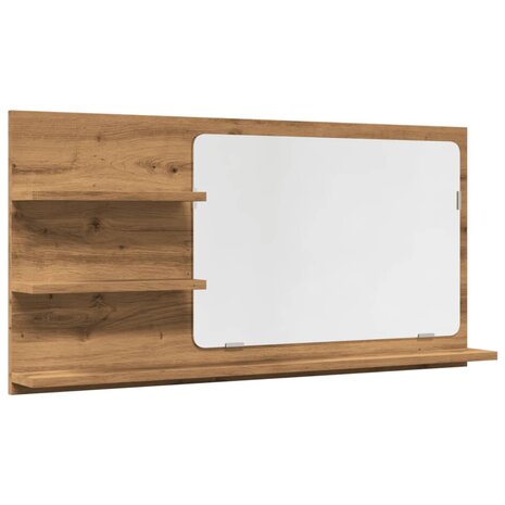 Badkamerspiegelkast 90x11x45 cm bewerkt hout artisanaal eiken 2