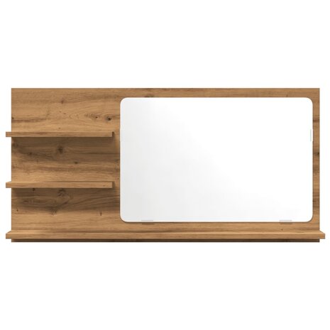 Badkamerspiegelkast 90x11x45 cm bewerkt hout artisanaal eiken 4