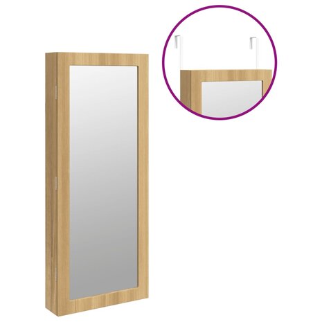 Sieradenkast met spiegel en LED wandgemonteerd 9