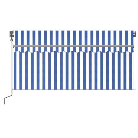 Luifel automatisch met gordijn LED windsensor 3x2,5 m blauw wit 3