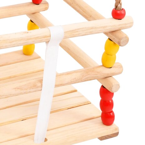 Babyschommel met veiligheidsgordel massief grenenhout 4