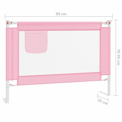 Bedhekje peuter 90x25 cm stof roze 8