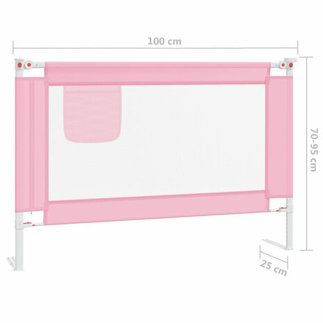 Bedhekje peuter 100x25 cm stof roze 8