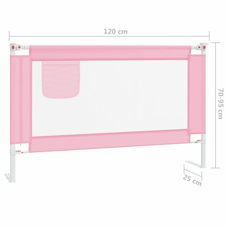 Bedhekje peuter 120x25 cm stof roze 8