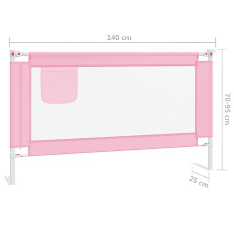 Bedhekje peuter 140x25 cm stof roze 8