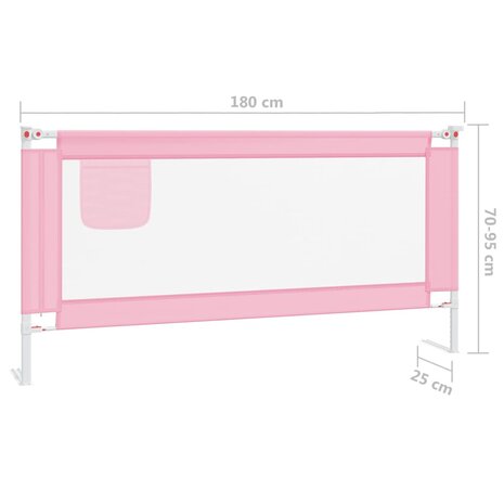 Bedhekje peuter 180x25 cm stof roze 8