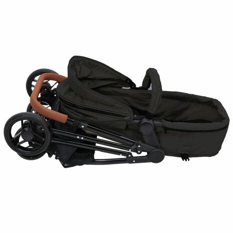 Kinderwagen 3-in-1 staal antracietkleurig en zwart 9