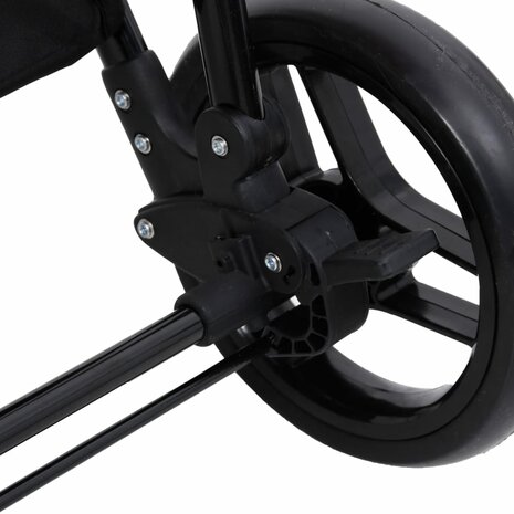 Kinderwagen 3-in-1 staal antracietkleurig en zwart 11