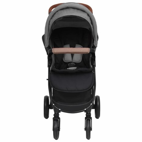 Kinderwagen 2-in-1 staal lichtgrijs 3