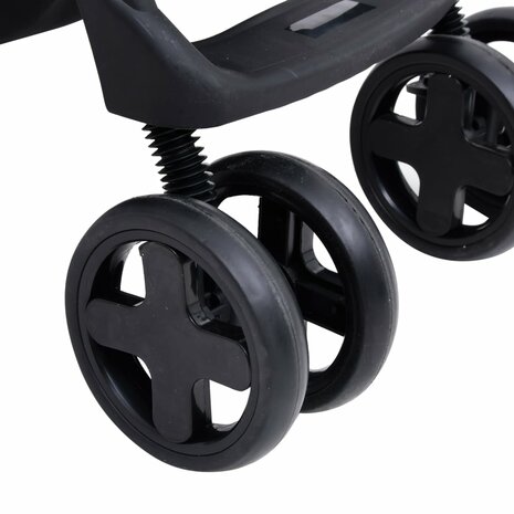Kinderwagen 2-in-1 staal donkergrijs en zwart 9