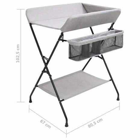 Verschoontafel ijzer lichtgrijs 10