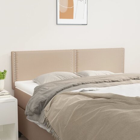 Hoofdborden 2 st 72x5x78/88 cm kunstleer cappuccinokleurig 1