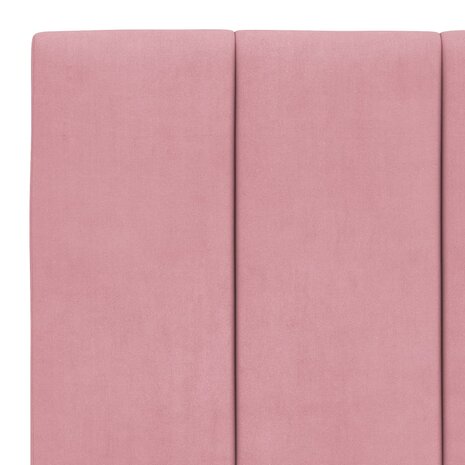 Hoofdbordkussen 100 cm fluweel roze 8