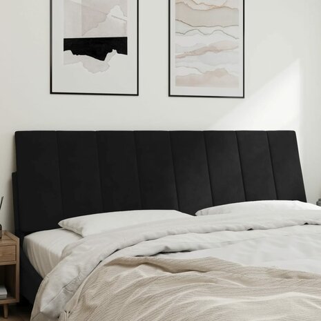 Hoofdbordkussen 160 cm fluweel zwart 3