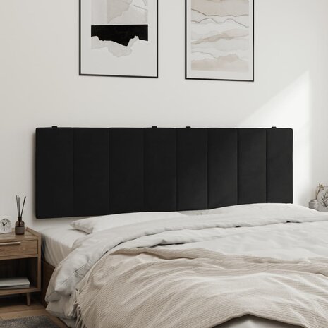 Hoofdbordkussen 160 cm fluweel zwart 4
