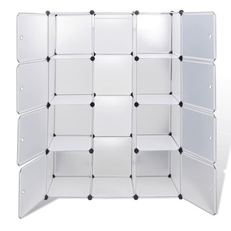 Kast met 9 compartimenten modulair 37x115x150 cm wit  4