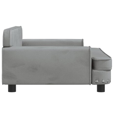 Kinderbank 90x53x30 cm fluweel lichtgrijs 4