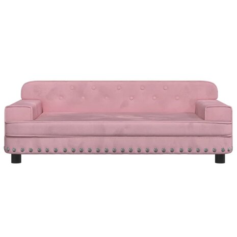 Kinderbank 90x53x30 cm fluweel roze 3