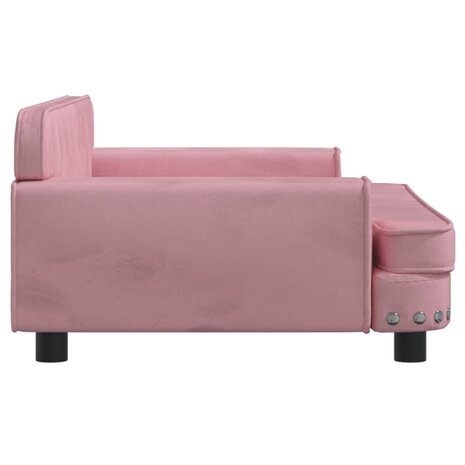 Kinderbank 90x53x30 cm fluweel roze 4