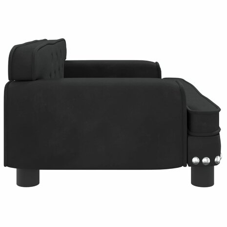 Kinderbank 70x45x30 cm fluweel zwart 4