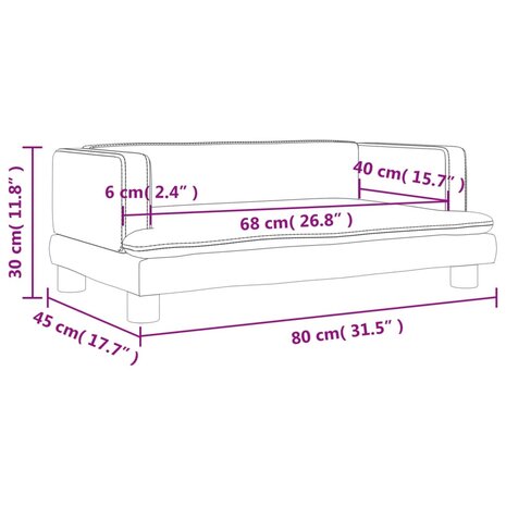Kinderbank 80x45x30 cm fluweel roze 7