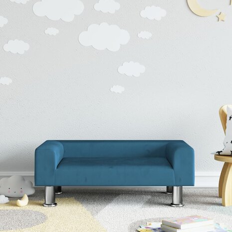 Kinderbank 70x45x26,5 cm fluweel blauw 1
