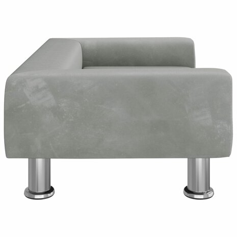 Kinderbank 70x45x26,5 cm fluweel lichtgrijs 4