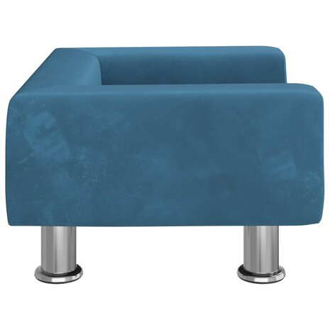 Kinderbank 50x40x26,5 cm fluweel blauw 4