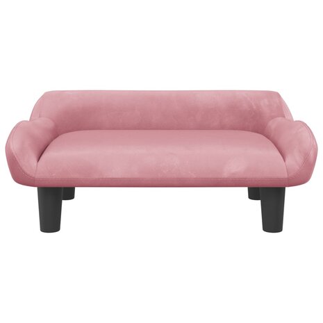 Kinderbank 70x40x24 cm fluweel roze 3
