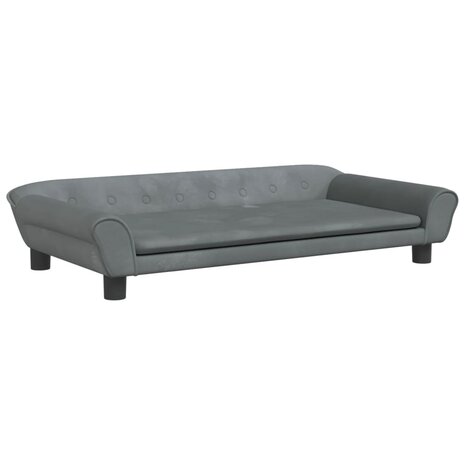 Kinderbank 100x50x26 cm fluweel donkergrijs 2