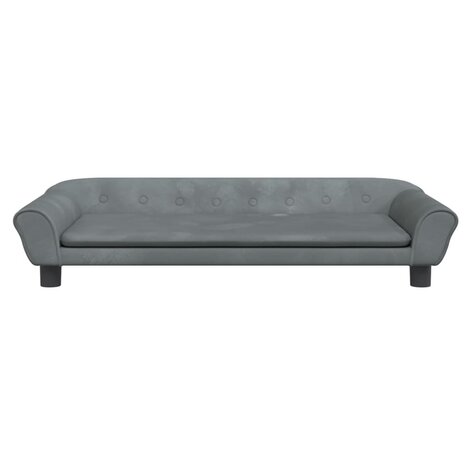 Kinderbank 100x50x26 cm fluweel donkergrijs 3