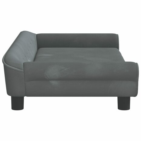 Kinderbank 100x50x26 cm fluweel donkergrijs 4
