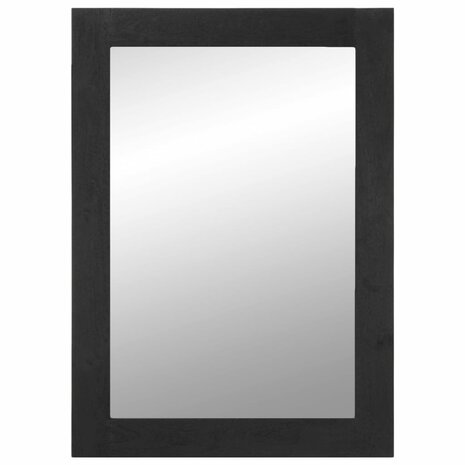 Badkamerspiegel 50x70x2,5 cm bewerkt hout en messing zwart 2