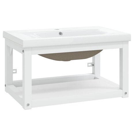 Wastafelframe met inbouwwastafel ijzer wit 2
