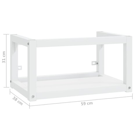 Wastafelframe wandgemonteerd 59x38x31 cm ijzer wit 7