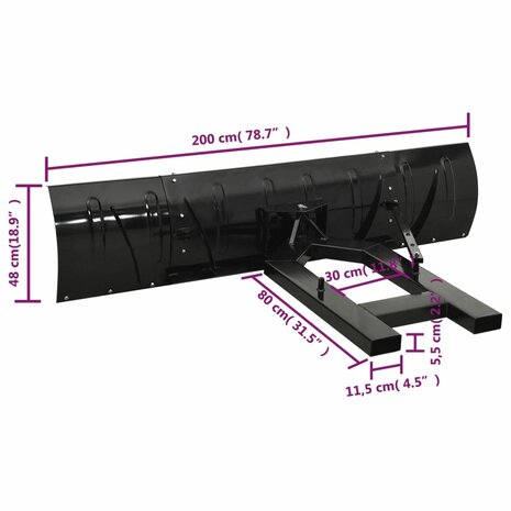 Sneeuwploeg voor heftruck 200x48 cm zwart 10