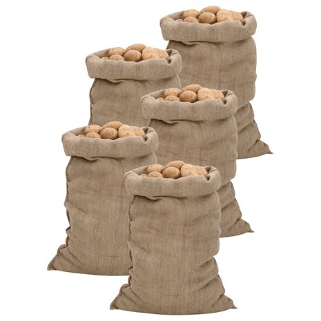 Jutezakken 5 stuks 340 g/m² 60x105 cm 100% jute 1