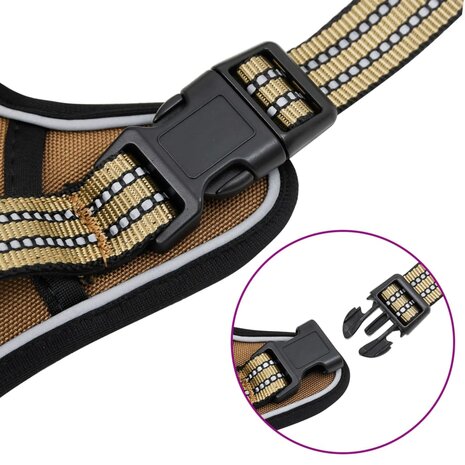 Hondentuigje met riem en halsband verstelbaar S bruin 10