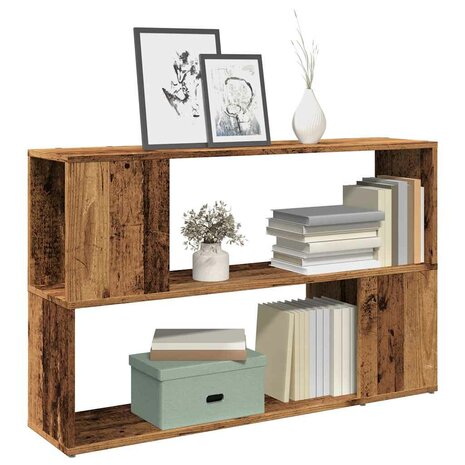 Boekenkast 100x24x63 cm bewerkt hout oud houtkleurig 1