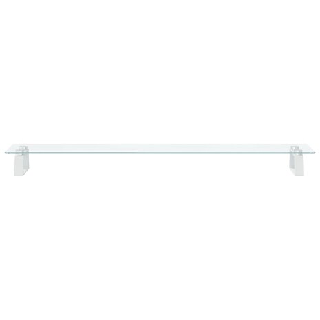 Monitorstandaard 100x20x8 cm gehard glas en metaal wit 4