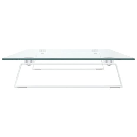 Monitorstandaard 80x35x8 cm gehard glas en metaal wit 5