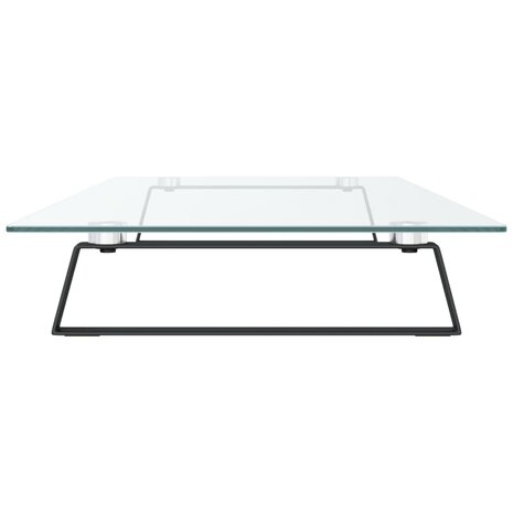 Monitorstandaard 100x35x8 cm gehard glas en metaal zwart 5